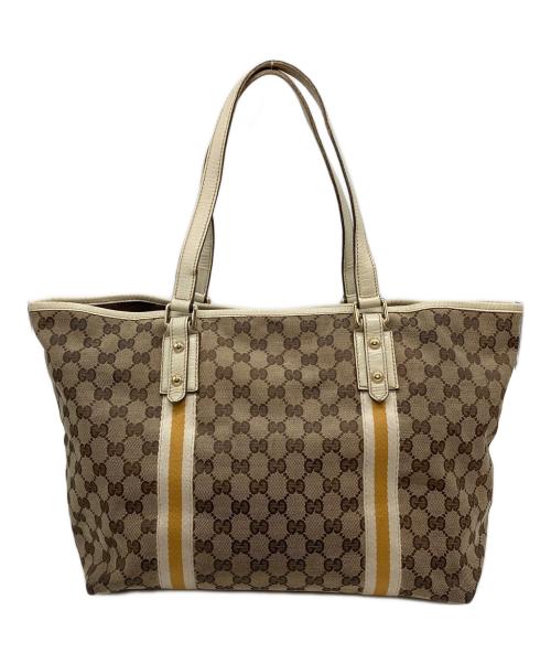 GUCCI（グッチ）GUCCI (グッチ) GGキャンバストートバッグ ベージュ サイズ:実寸参照の古着・服飾アイテム