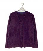 glambグラム）の古着「Fuzzy Leopard Cardigan レオパードカーディガン」｜パープル