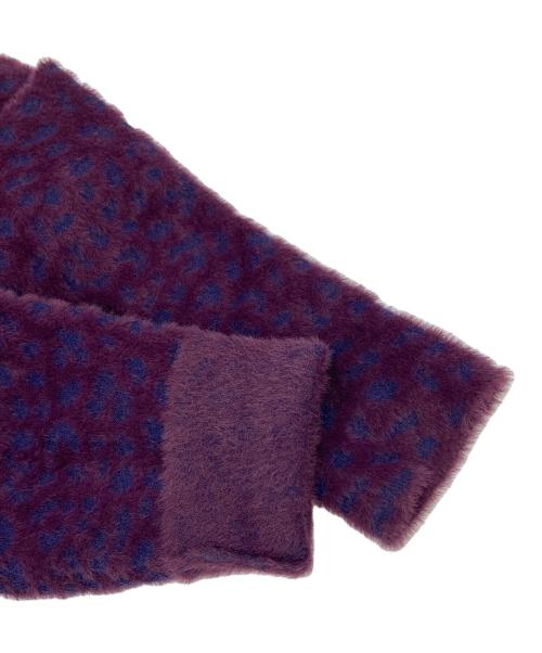 glamb（グラム）glamb (グラム) Fuzzy Leopard Cardigan レオパードカーディガン パープル サイズ:Mの古着・服飾アイテム