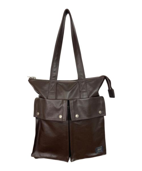 PORTER（ポーター）PORTER (ポーター) FREE STYLE  TOTE BAG ブラウンの古着・服飾アイテム