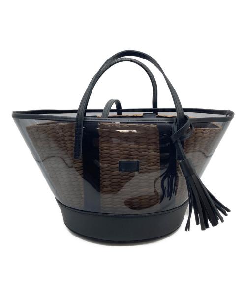 The Bagmati（ザバグマティ）The Bagmati (ザバグマティ) クリアカゴバッグ ブラック×ベージュ サイズ:実寸参照の古着・服飾アイテム