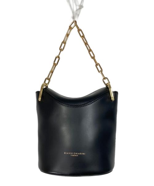 GIANNI CHIARINI（ジャンニ キアリーニ）GIANNI CHIARINI (ジャンニ キアリーニ) チェーン付きバケツ型ショルダーバッグ ブラック サイズ:実寸参照の古着・服飾アイテム