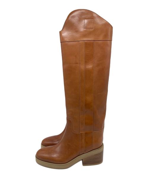 JIMMY CHOO（ジミーチュウ）JIMMY CHOO (ジミーチュウ) ロングブーツ  イタリア製 ブラウン サイズ:37の古着・服飾アイテム