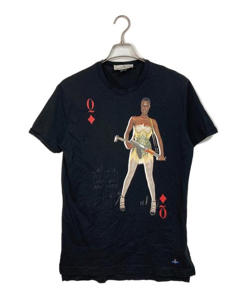 Vivienne Westwood（ヴィヴィアンウエストウッド）Vivienne Westwood (ヴィヴィアンウエストウッド) クイーンダイヤモンドプリントTシャツ ブラック サイズ:Lの古着・服飾アイテム
