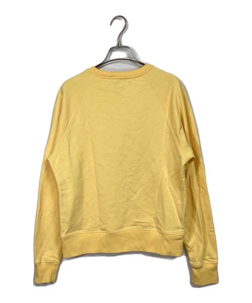 maison kitsune（メゾンキツネ）MAISON KITSUNE (メゾンキツネ) FOX HEAD PATCH ADJUSTED SWEATSHIRT イエロー サイズ:Sの古着・服飾アイテム