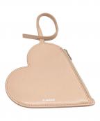 JIL SANDERジルサンダー）の古着「HEART POUCH ハートポーチ　コインケース」｜ベージュ（ROSE）