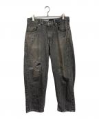 LEVI'Sリーバイス）の古着「SilverTab BAGGY ダメージデニムパンツ　5ポケット」｜グレー