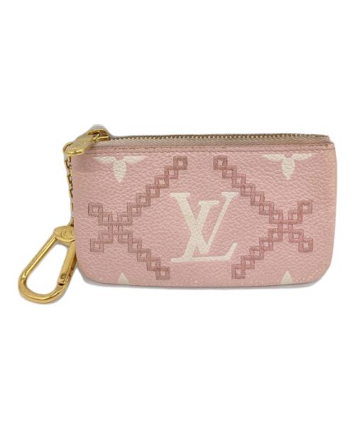 LOUIS VUITTON（ルイ ヴィトン）LOUIS VUITTON (ルイ ヴィトン) モノグラム・アンプラント ブロデリー ポシェット・クレ　コインケース　ミニポーチ　キーケース ピンク サイズ:実寸参照の古着・服飾アイテム