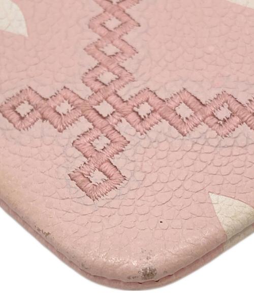 LOUIS VUITTON（ルイ ヴィトン）LOUIS VUITTON (ルイ ヴィトン) モノグラム・アンプラント ブロデリー ポシェット・クレ　コインケース　ミニポーチ　キーケース ピンク サイズ:実寸参照の古着・服飾アイテム