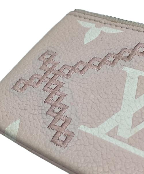 LOUIS VUITTON（ルイ ヴィトン）LOUIS VUITTON (ルイ ヴィトン) モノグラム・アンプラント ブロデリー ポシェット・クレ　コインケース　ミニポーチ　キーケース ピンク サイズ:実寸参照の古着・服飾アイテム
