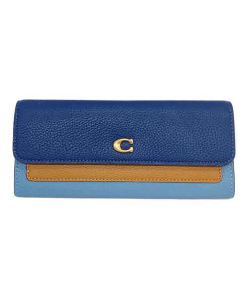 COACH（コーチ）COACH (コーチ) ミラ ロング フラップウォレット ブルー サイズ:実寸参照の古着・服飾アイテム