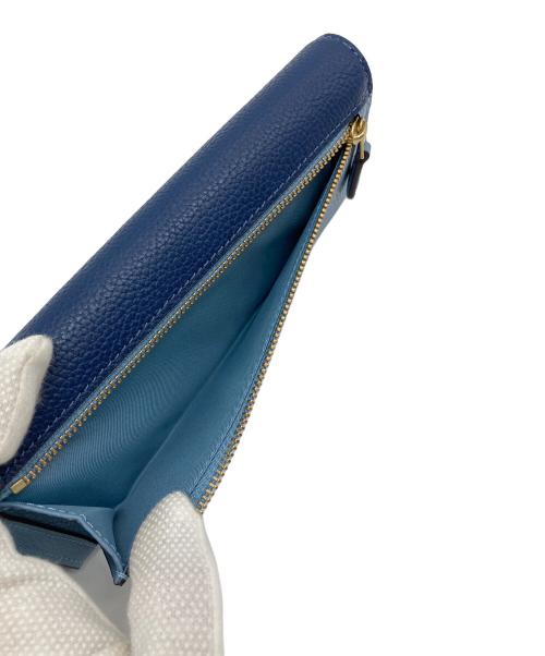 COACH（コーチ）COACH (コーチ) ミラ ロング フラップウォレット ブルー サイズ:実寸参照の古着・服飾アイテム