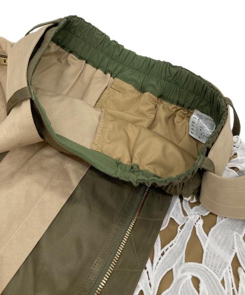 Risley（リズレー）Risley (リズレー) アシンメトリーレーススカート カーキ×ベージュ サイズ:FREEの古着・服飾アイテム