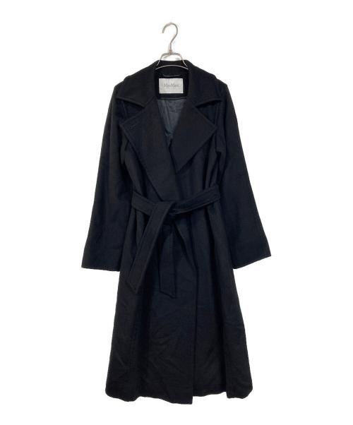 MaxMara（マックスマーラ）MaxMara (マックスマーラ) マニュエラ アイコンコート キャメル100％ ブラック サイズ:40の古着・服飾アイテム