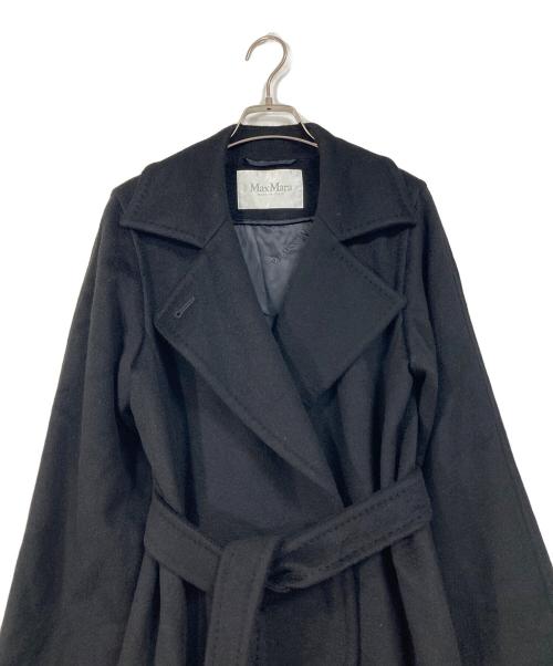 MaxMara（マックスマーラ）MaxMara (マックスマーラ) マニュエラ アイコンコート キャメル100％ ブラック サイズ:40の古着・服飾アイテム