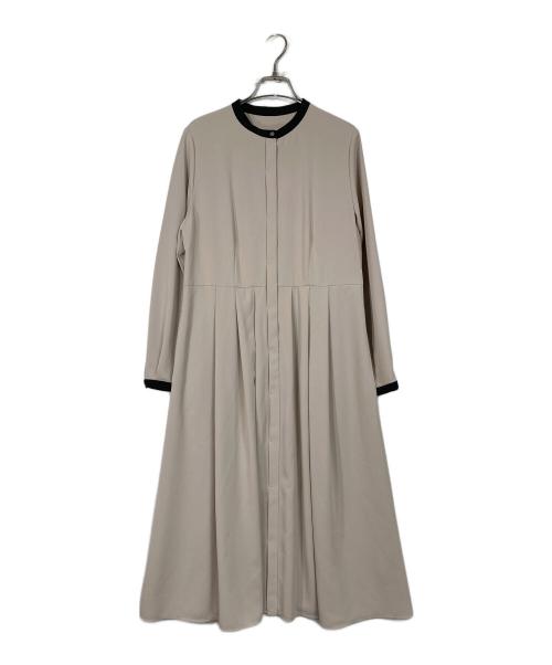 MICHEL KLEIN（ミッシェルクラン）MICHEL KLEIN (ミッシェルクラン) ウォッシャブル 配色デザインワンピース ベージュ サイズ:38の古着・服飾アイテム