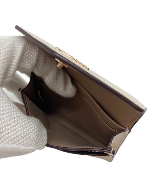 COACH（コーチ）COACH (コーチ) フラップ カード ケース・シグネチャー キャンバス ベージュ サイズ:実寸参照の古着・服飾アイテム