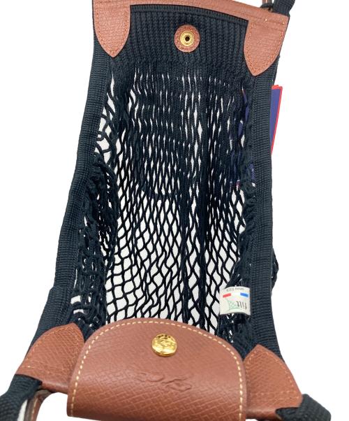 LONGCHAMP（ロンシャン）LONGCHAMP (ロンシャン) FILT (フィルト) 2WAY編みショルダーバッグ　タグ付き　かごバッグ　マルシェバッグ ブラック×ブラウン サイズ:実寸参照の古着・服飾アイテム