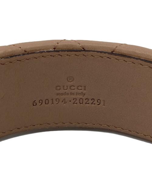 GUCCI（グッチ）GUCCI (グッチ) カチューシャ ダブルG レザー ヘッドバンド　イタリア ピンク サイズ:実寸参照の古着・服飾アイテム