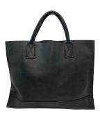 Y's for menワイズフォーメン）の古着「OIL WAX LEATHER PC BRIEFS BAG  レザートート　ハンドバッグ　PCバッグ　タブレット収納バッグ」｜ブラック