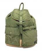 PORTER×Rocky Mountain FeatherBed×BEAMSポーター×ロッキーマウンテンフェザーベッド×ビームス）の古着「トリプルコラボ 別注リュックサック」｜カーキ