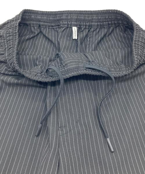 uniform experiment（ユニフォームエクスペリメント）uniform experiment (ユニフォームエクスペリメント) LOOSE FIT JOGGER PANTS ルーズフィットジョガーパンツ　ストライプ　日本製 ブラック サイズ:3の古着・服飾アイテム