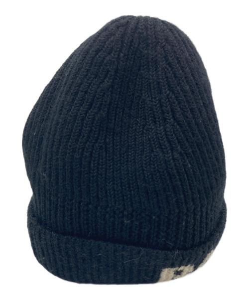 BALENCIAGA（バレンシアガ）BALENCIAGA (バレンシアガ) Black Logo Jacquard Beanie ウールニット帽 ブラック サイズ:実寸参照の古着・服飾アイテム