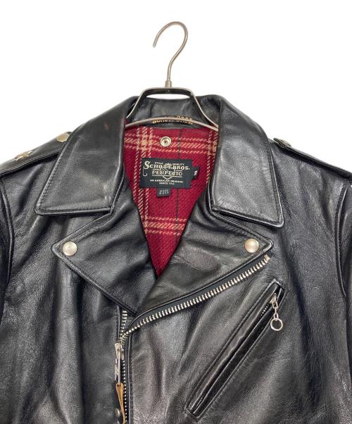 Schott（ショット）Schott (ショット) ホースハイド ワンスター ダブルライダースジャケット　USA製 ブラック サイズ:38の古着・服飾アイテム