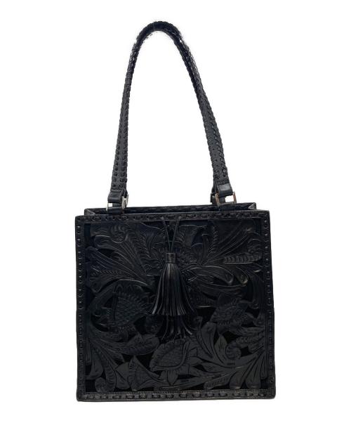 Carving Tribes（カービングトライブス）Carving Tribes (カービングトライブス) Cutwork toteBAG レザートート ブラック サイズ:実寸参照の古着・服飾アイテム