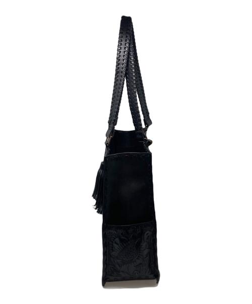 Carving Tribes（カービングトライブス）Carving Tribes (カービングトライブス) Cutwork toteBAG レザートート ブラック サイズ:実寸参照の古着・服飾アイテム