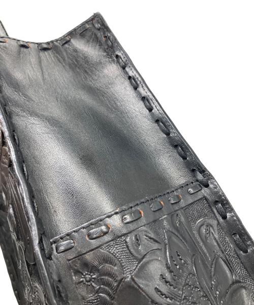 Carving Tribes（カービングトライブス）Carving Tribes (カービングトライブス) Cutwork toteBAG レザートート ブラック サイズ:実寸参照の古着・服飾アイテム