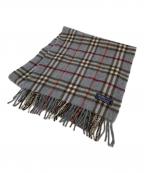 Burberry'sバーバリーズ）の古着「カシミヤマフラー　バーバリーチェック」｜グレー