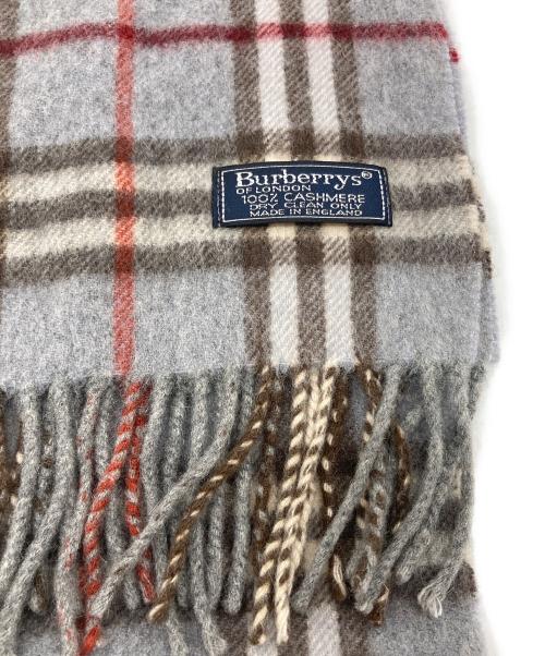 Burberry's（バーバリーズ）Burberry's (バーバリーズ) カシミヤマフラー　バーバリーチェック グレー サイズ:実寸参照の古着・服飾アイテム