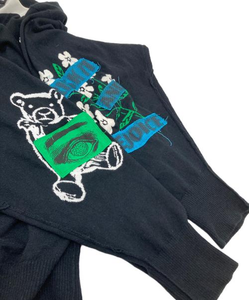 UNDERCOVER（アンダーカバー）UNDERCOVER (アンダーカバー) フローラル カーディガン ブラック サイズ:3の古着・服飾アイテム