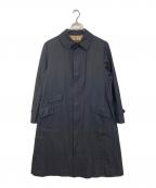 Burberry'sバーバリーズ）の古着「【古着】裏ノヴァチェック比翼ステンカラーコート　アウター　ライトアウター　日本製」｜ブラック