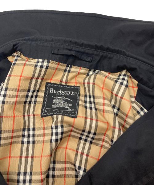 Burberry's（バーバリーズ）Burberry's (バーバリーズ) 【古着】裏ノヴァチェック比翼ステンカラーコート　アウター　ライトアウター　日本製 ブラック サイズ:Lの古着・服飾アイテム