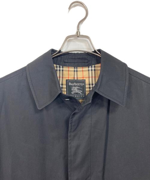 Burberry's（バーバリーズ）Burberry's (バーバリーズ) 【古着】裏ノヴァチェック比翼ステンカラーコート　アウター　ライトアウター　日本製 ブラック サイズ:Lの古着・服飾アイテム
