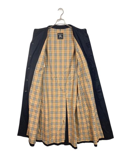 Burberry's（バーバリーズ）Burberry's (バーバリーズ) 【古着】裏ノヴァチェック比翼ステンカラーコート　アウター　ライトアウター　日本製 ブラック サイズ:Lの古着・服飾アイテム