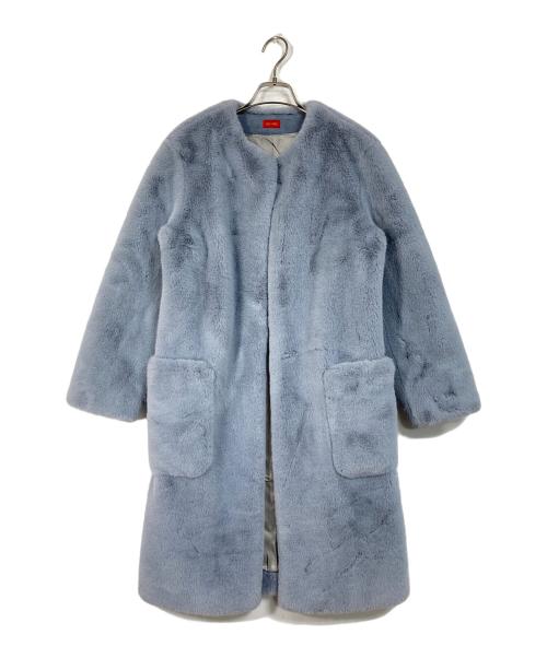 DES PRES（デ プレ）DES PRES (デ プレ) フェイクファーノーカラーコート スカイブルー サイズ:36の古着・服飾アイテム