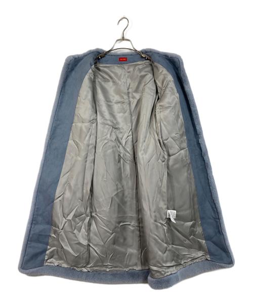 DES PRES（デ プレ）DES PRES (デ プレ) フェイクファーノーカラーコート スカイブルー サイズ:36の古着・服飾アイテム