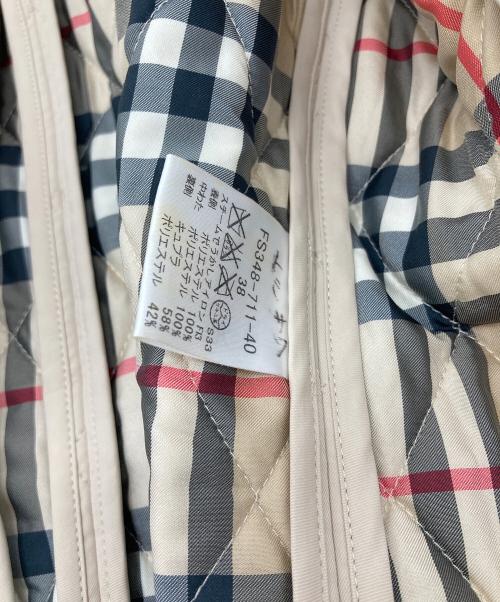 BURBERRY LONDON（バーバリーロンドン）BURBERRY LONDON (バーバリーロンドン) 裏地チェックキルティングコート ベージュ サイズ:38の古着・服飾アイテム