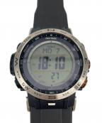 CASIOカシオ）の古着「Pro Trek  デジタルウォッチ 黒　シルバー」｜ブラック