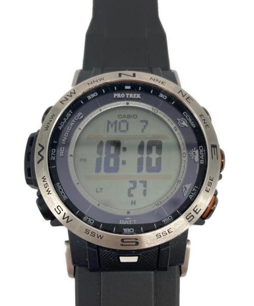 CASIO（カシオ）CASIO (カシオ) Pro Trek  デジタルウォッチ 黒　シルバー ブラック サイズ:実寸参照の古着・服飾アイテム