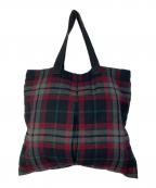 COMME des GARCONS COMME des GARCONSコムデギャルソン コムデギャルソン）の古着「チェックトートバッグ　ウールトート」｜レッド×ブラック