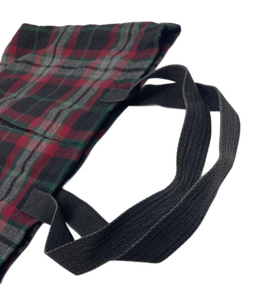 COMME des GARCONS COMME des GARCONS（コムデギャルソン コムデギャルソン）COMME des GARCONS COMME des GARCONS (コムデギャルソン コムデギャルソン) チェックトートバッグ　ウールトート レッド×ブラック サイズ:実寸参照の古着・服飾アイテム