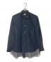 COMME des GARCONS HOMME PLUS（コムデギャルソンオムプリュス）の古着「トップス シャツ チュールドッキングデザインシャツ　長袖シャツ　レイヤード　日本製　25SS」｜ブラック
