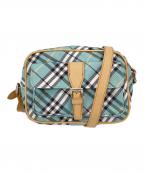 BURBERRY BLUE LABELバーバリー ブルー レーベル）の古着「チェックショルダーバッグ　ミニバッグ　総柄」｜ブルー