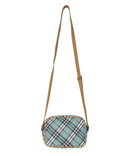 BURBERRY BLUE LABEL（バーバリー ブルー レーベル）BURBERRY BLUE LABEL (バーバリー ブルー レーベル) チェックショルダーバッグ　ミニバッグ　総柄 ブルー サイズ:実寸参照の古着・服飾アイテム