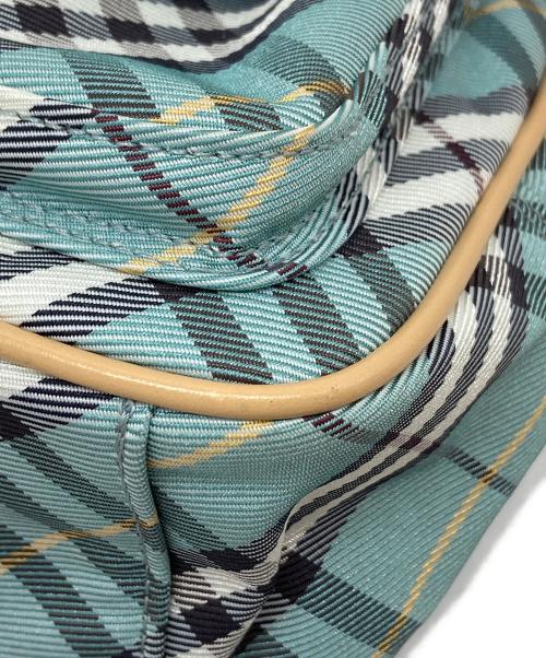 BURBERRY BLUE LABEL（バーバリー ブルー レーベル）BURBERRY BLUE LABEL (バーバリー ブルー レーベル) チェックショルダーバッグ　ミニバッグ　総柄 ブルー サイズ:実寸参照の古着・服飾アイテム
