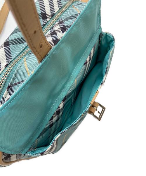 BURBERRY BLUE LABEL（バーバリー ブルー レーベル）BURBERRY BLUE LABEL (バーバリー ブルー レーベル) チェックショルダーバッグ　ミニバッグ　総柄 ブルー サイズ:実寸参照の古着・服飾アイテム